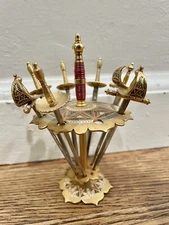 Cool Toledo Miniature Sword Cocktail Picks for Hors D’oeuvres- Set Of 7