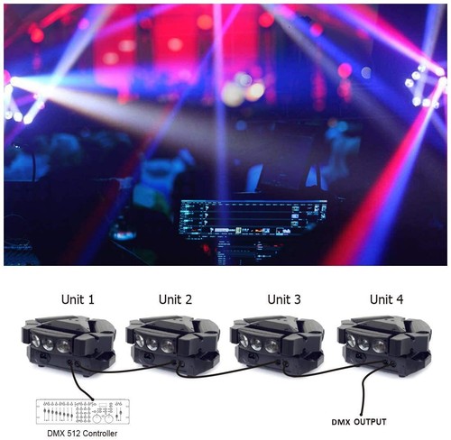 U`King 240W Spider Beam 9 LED RGB Moving Head Stage Light Spot Disco Show Event - Picture 7 of 16