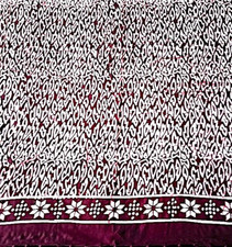 Batik Sarong, Top Rayon - Sharp Objects, Javanese, Fringed, 42 x 66", Burgundy