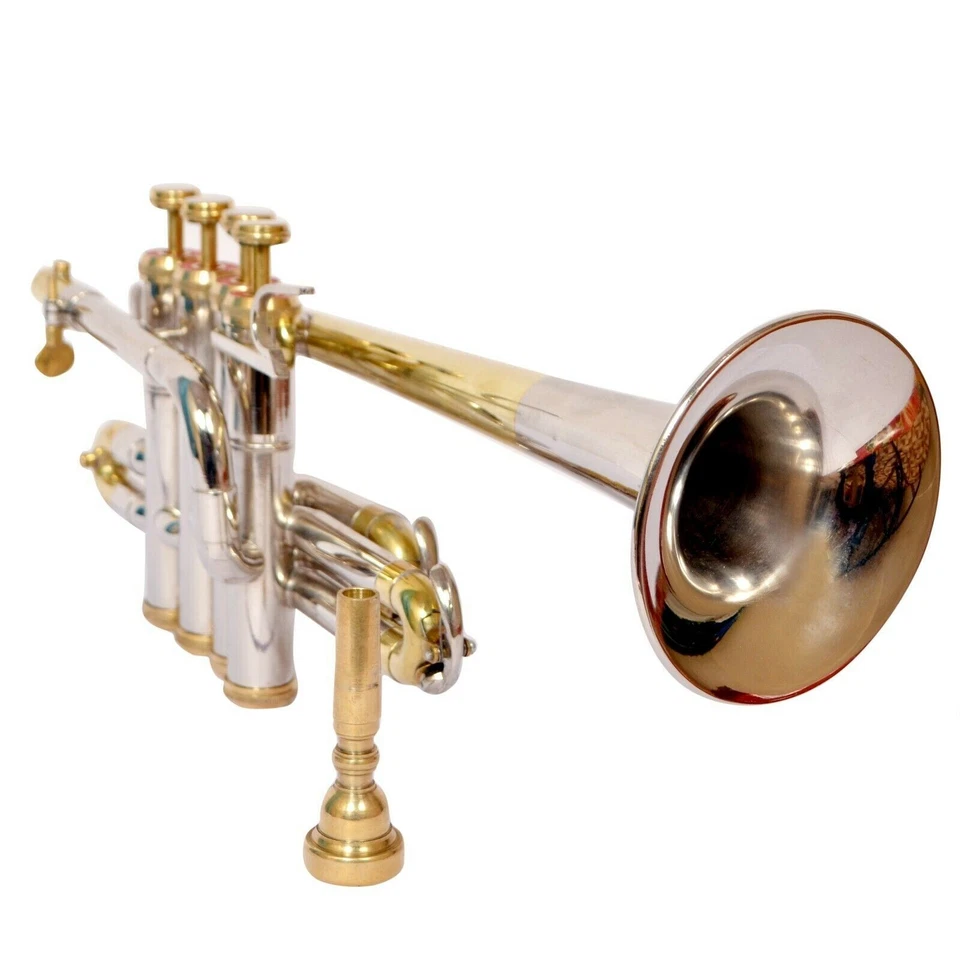 ¡VENTA DE VERANO!! PICCOLO TROMPETA NÍQUEL LATÓN ACABADO Bb/A + FUNDA+M/P Foto 2 de 3