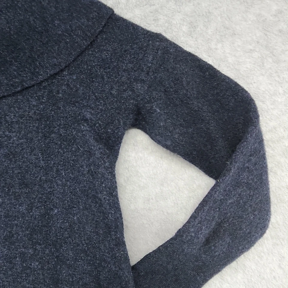 Suéter Tahari Mujer Medio Azul Extra Fino Lana Merino Cuello Alto Acogedor ***** Foto 4 de 4