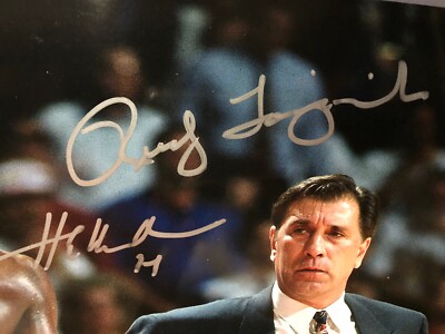 HAKEEM OLAJUWON RUDY TOMJANOVICH Signed Autograph 16x20 Photo
