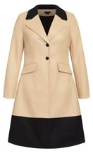 City Chic Women’s Coat Arabella Contrast Jacket Size 18 M Colour Caramel Black
