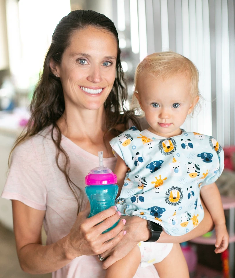 Babador bebê infantil costas cruzadas meninos meninas unissex impermeável azul totalmente ajustável - Imagem 2 de 4