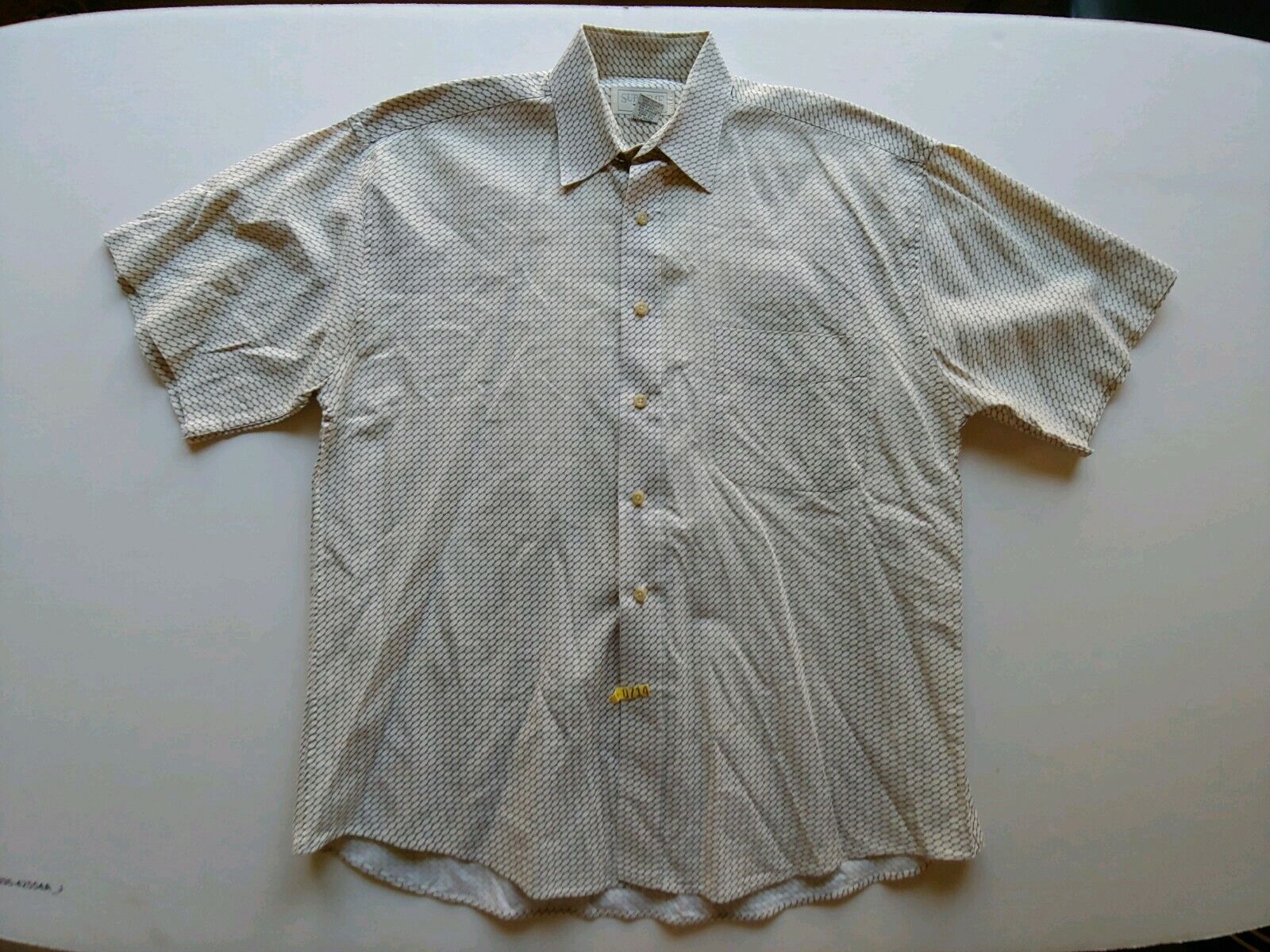SUPREME Vintage Mens Short Sleeve Button Down Casual Shirt Size Md  geometric EUC