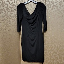 24 HR FLASH SALE! Kay Unger Black Mesh Accent Ruched Dress Size 10