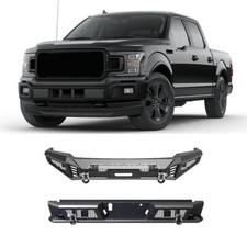 Steel Front Bumperrear Bumper Set Wled Lightsd-rings For 2018-2024 Ford F-150 Steel Front Bumperrear Bumper Set Wled Lightsd-rings For 2018-2024 Ford F-150