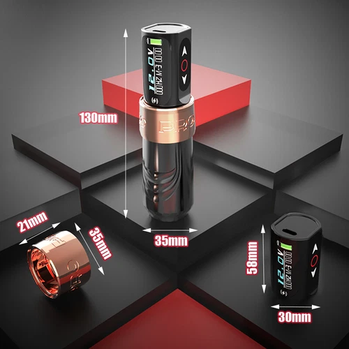 YILONG PRO Wireless Tattoo Machine Gun Professional Pen w/4.0mm Stroke+2 Battery image 2