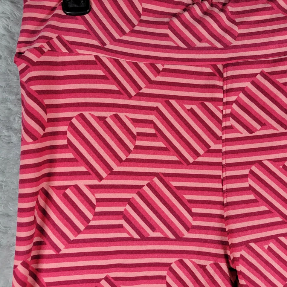 Legging LuLaRoe San Valentín Mujer Mediano TC Rojo Rosa Rayas Corazones 31x27 Foto 2 de 4