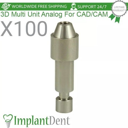 100x CAD/CAM Multi Unit Dental Prosthetics 1.6mm Analog 3D Model ...
