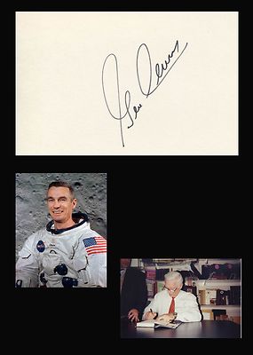 EUGENE GENE A CERNAN Signed CARD NASA Apollo 17 Autographed Astronaut