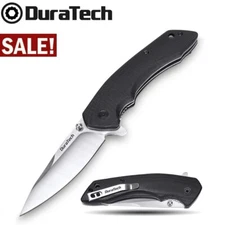 DuraTech Survival Stainless Steel Open Folding Knife Pocket EDC Blade G10 Handle