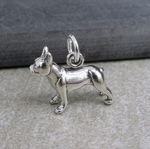Boston Terrier Orecchini a cerchio in argento Sterling per donne amanti