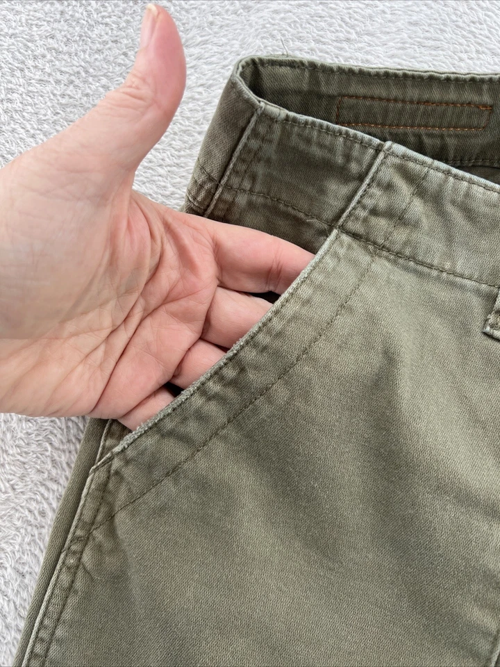 Billabong Pants Women’s Sz 26 Green Cargo Chinos Straight Leg Foto 3 de 4