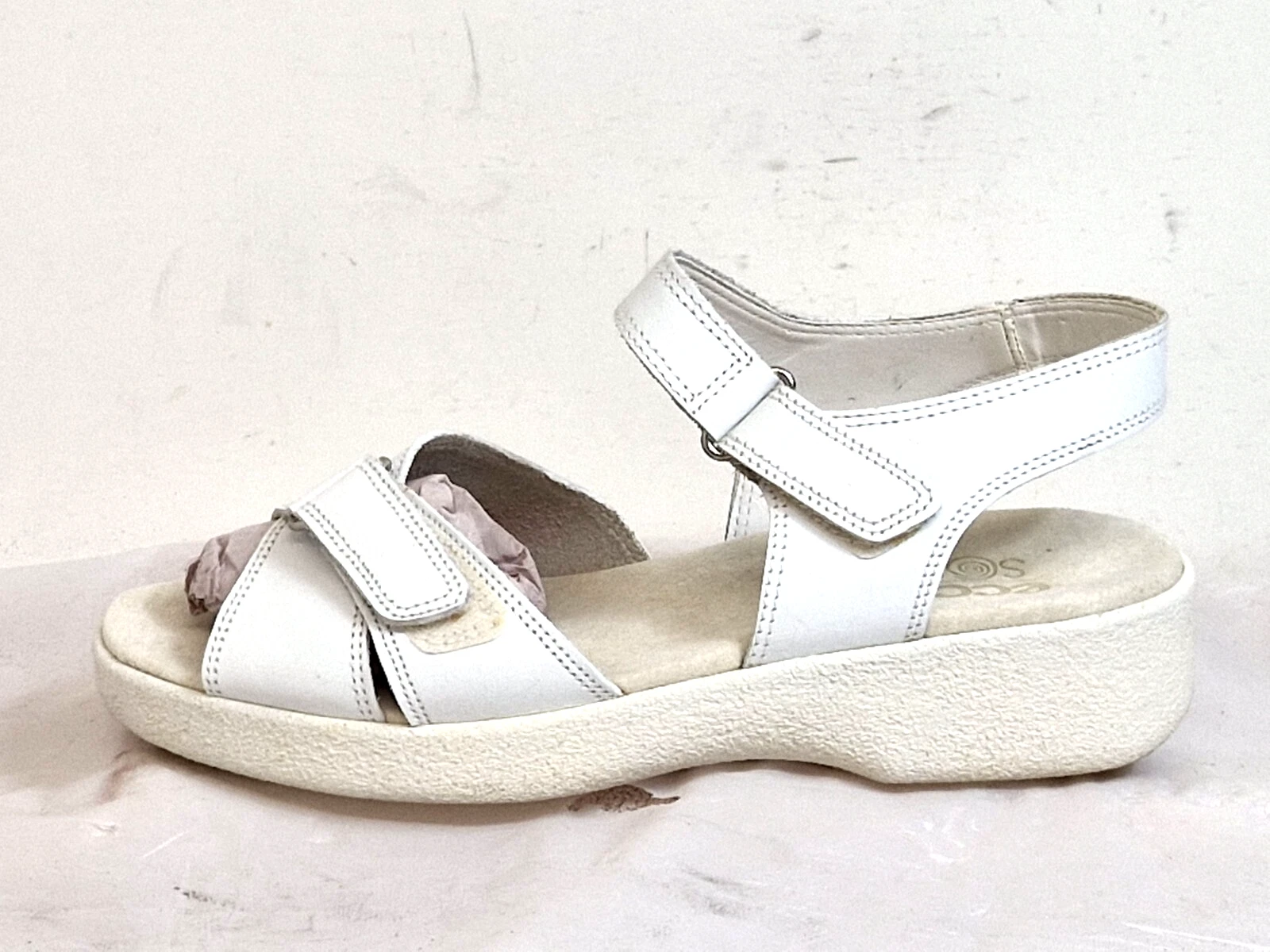 Ecco sandali donna morbidi comfort pelle bianco UK 8 EU 41