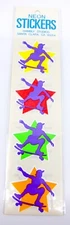 NEW Vintage Hambly Studios “Retro Skateboarder” 6 Neon Stickers 1 Sheet