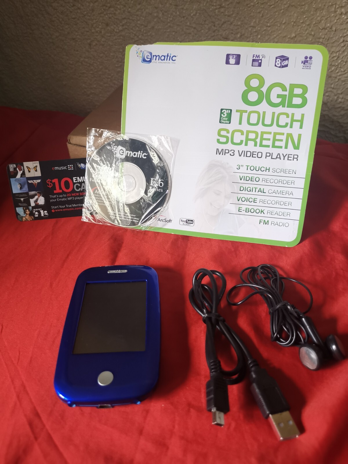 EMATIC MP3 Player Touch Screen,  Voice Recorder, Camera. 