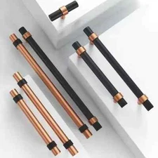 MFYS Black Copper Drawer Pulls Modern Kitchen Knobs Handles T Bar Dresser Handle