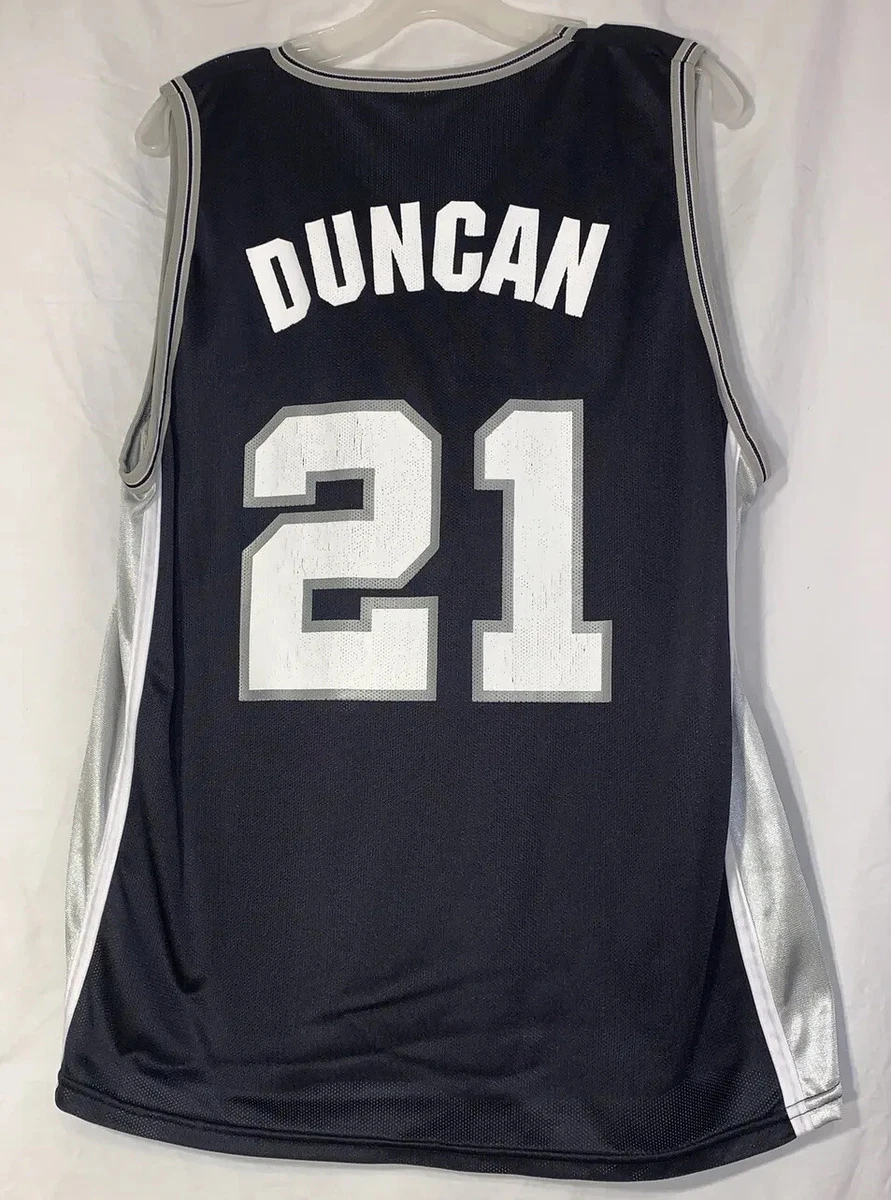 San Antonio Spurs Basketball Tim Duncan Retired Adult Black Jersey