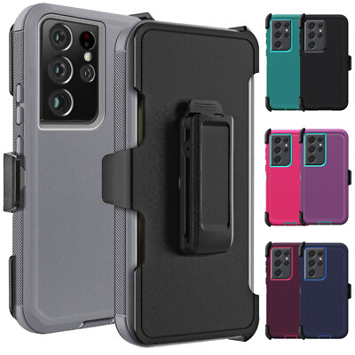For Samsung Galaxy S21 FE/S21+/Ultra Heavy Duty Shockproof Case Cover Belt Clip