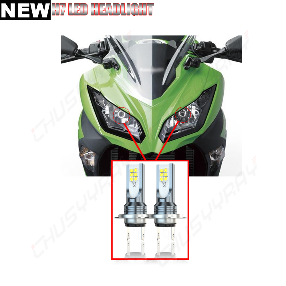 H7-CP コンプリート H7 LED Headlight Motorcycle for Kawasaki ninja 250 300 650 ZX6R