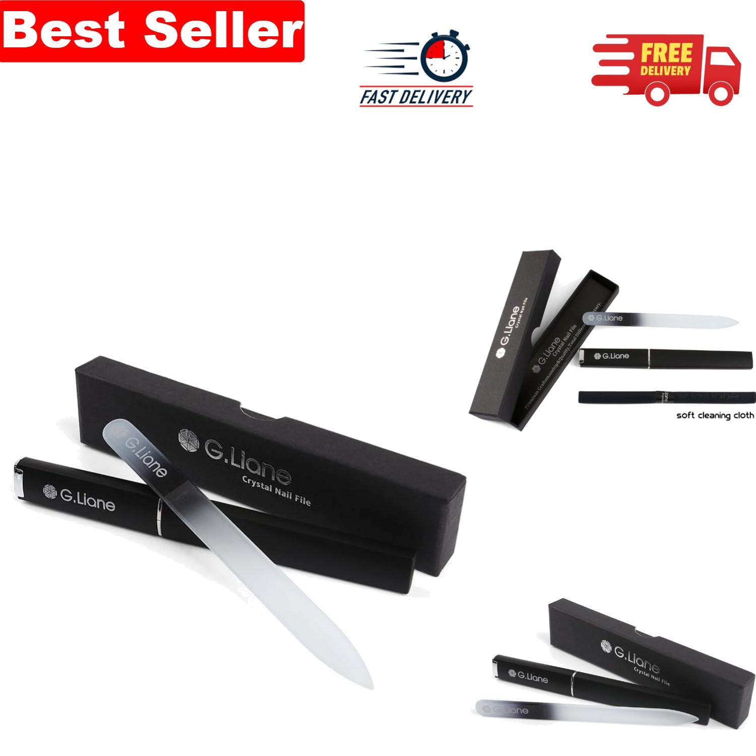 Professional Etched Glass Nail File with Case – Gentle Care for Flawless Nails