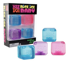 Schylling Nee Doh Nice Ice Baby Super Solid Squish 4 Pack Blue Pink Purple