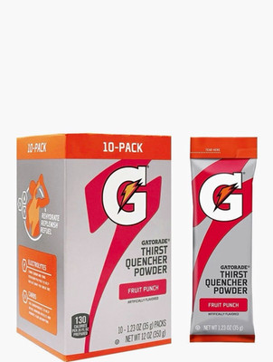 Gatorade Electrolytes Hydration Powder Fruit Punch 10 Packets 1.23oz 12oz