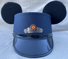 NWT Disney Parks Red Car Trolley Mickey Mouse Ears Conductor Hat S/M USED W/ TAG