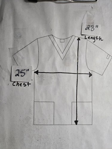 Cottonality Scrub Top Size L-Pastels Hearts/Love/Laugh-Chest 25"/L 28" - Picture 5 of 5