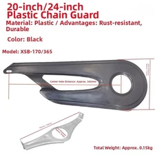 Electric Bike Chain Cover Black Plastic Fits For 20 Inch 24 Inch 26 Inch Cycles