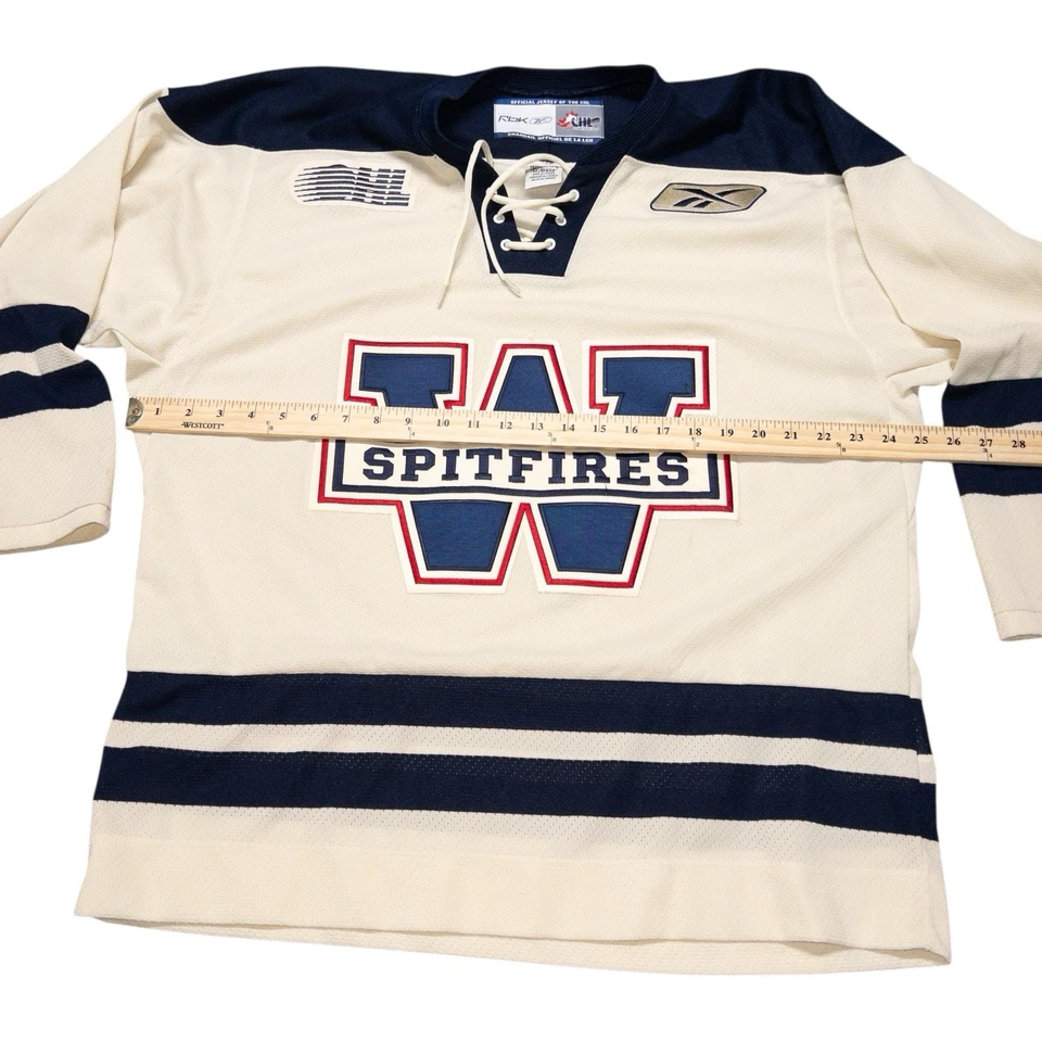Camiseta deportiva CCM Reebok Windsor Spitfires Winnipeg Jets para hombre mediana NHL CHL hockey Foto 4 de 4