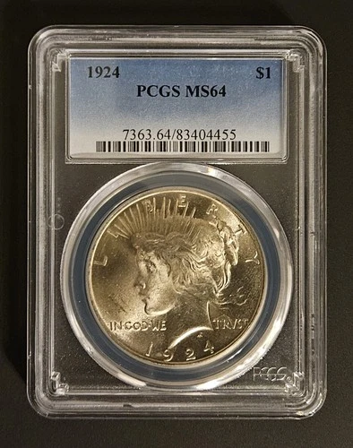 1924 Peace Silver Dollar MS64 PCGS