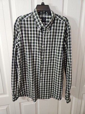 J Crew Flex Washed Shirt Mens 2XL Slim Check Long Sleeve Button Down