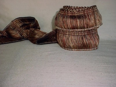 15-1/4Y KRAVET LEE JOFA BRONZE GOLD RUSSET BRUSH FRINGE UPHOLSTERY TRIM