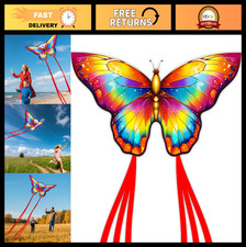 Large Butterfly Kite for Kids Adults, Easy to Fly, 300ft Line, Beach Fun