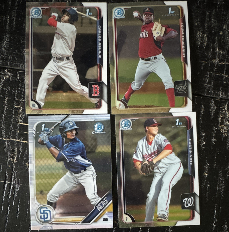 1st Bowman Chrome 2019 4-Card Lot 1st Bowman Rookie Asuaje Ruiz Voth