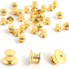 Gold Lapel Pin Backs, Metal Keepers, Butterfly Clutch Fasteners for Glod
