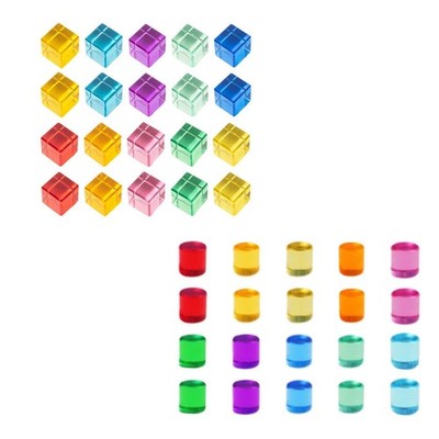 20Pcs Acrylic GEM Stacking Blocks High Transparency Smooth Construction Toys