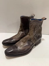 Mark Nason Cross Rock Embroidered Leather Boots Brown Made In Italy Mens Size 8