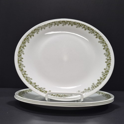 Set of 4 Corelle Spring Blossom Green Crazy Daisy Dinner Plates 10-1/4"