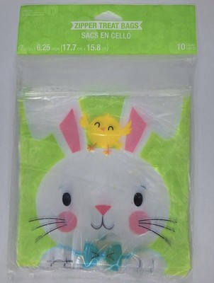 Creative Converting Easter Bunny and Chick ZipperTreat Bags, 10 count