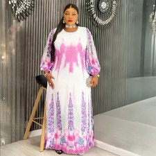African Women Maxi Long Dress Print Abaya Dubai Kaftan Dashiki Evening Gown Robe