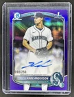 2025 Bowman Draft Kade Anderson Chrome Auto Purple Refractor 1st #/250 Mariners