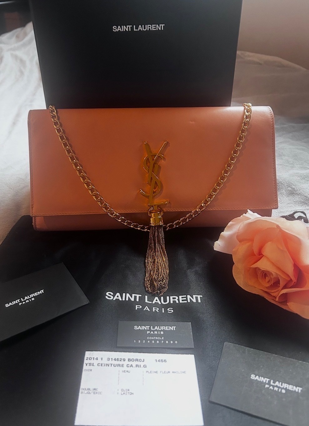 Saint Laurent Kate Monogram Tassel Clutch Bag RRP £1950 