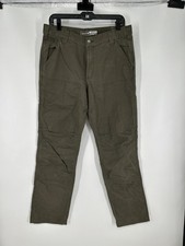 Carhartt Work Pants Men's 33x32 Green 102802 217 Moss Double Knee Relaxed Fit