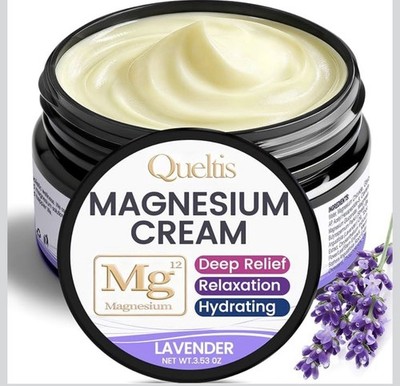 Quelis Magnesium Cream Lavender Deep Relief Relaxation Hydrating 3.53 oz New
