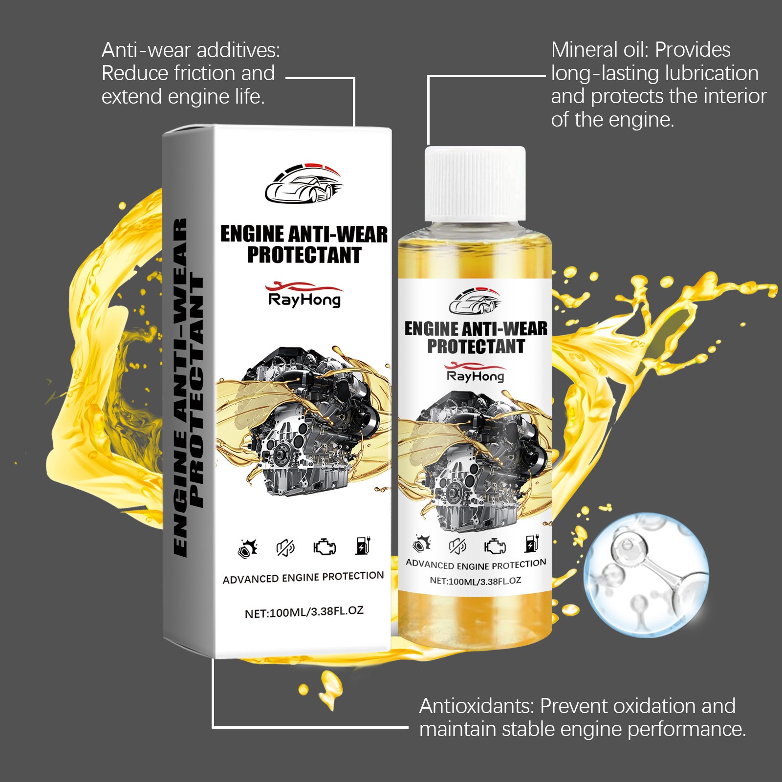 3x Anti-wear Engine Treatment Oil Additive Automotive Transmission Fluid Additiv
