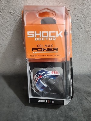 Shock Doctor Gel Max Power Stars & Stripes Mouthguard - Adult 11+ Box Distress!