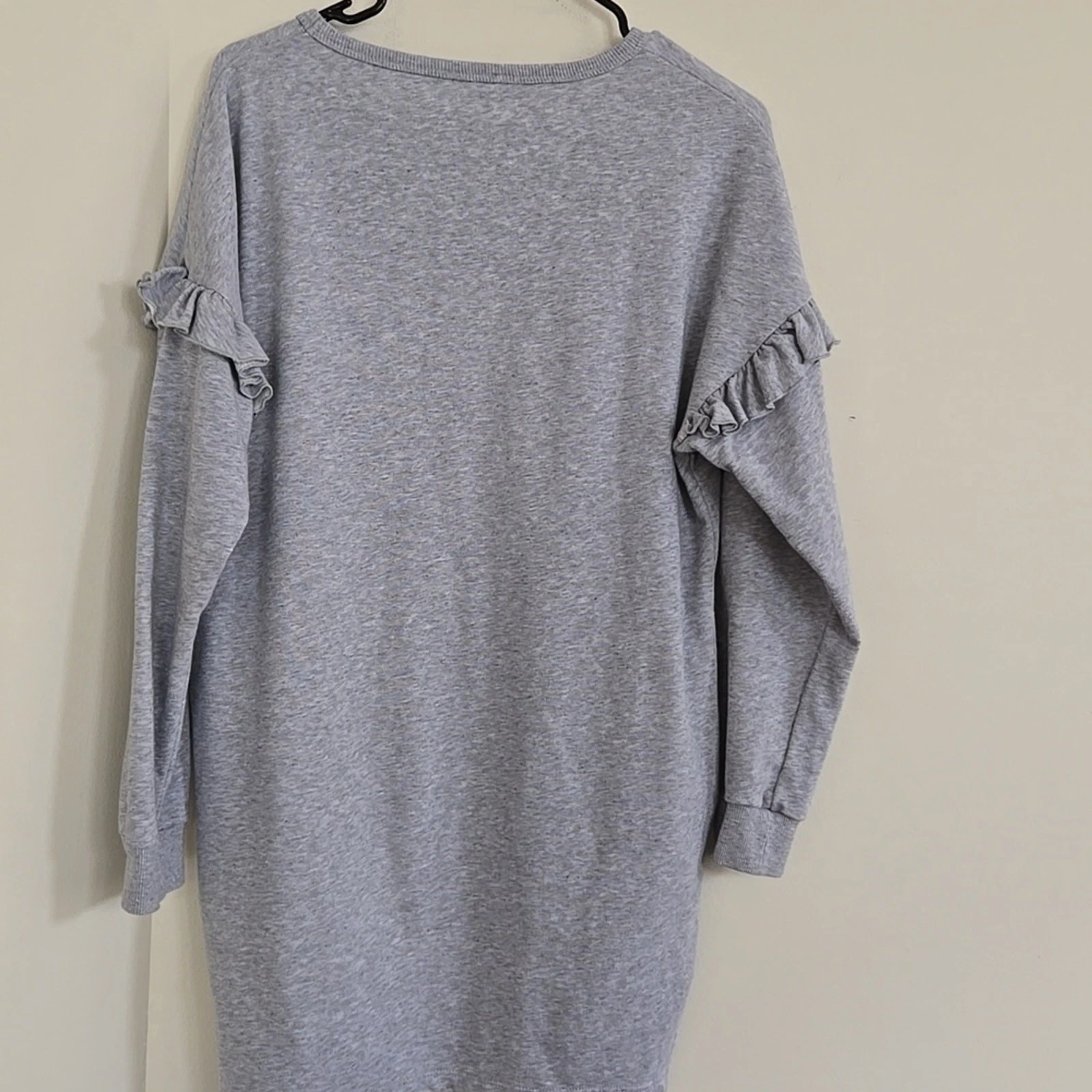 Abito Kenzo Kids Paris taglia 16A grigio manica lunga mini dress con logo davanti